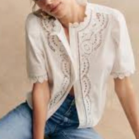 Sezane Eponine Shirt Ecru - Size 42 - Picture 4 of 6